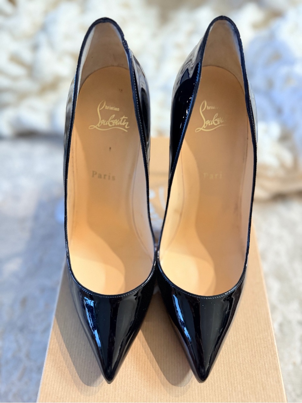Christian Louboutin Pigalle Follies 100 Black Patent Leather 39.5 39 - Picture 3 of 8